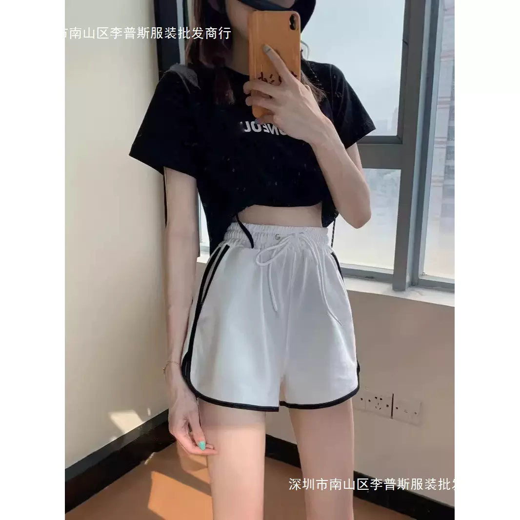 运动短裤女夏季三分裤宽松百搭外穿家居休闲跑步瑜伽裤高腰热裤潮
