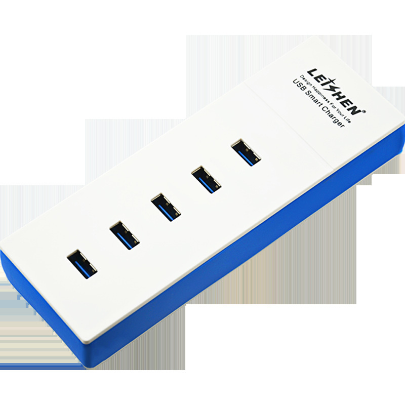 Rectangular Charger Strip Multi-Port Charger Household Wired USB Multi-Color Socket