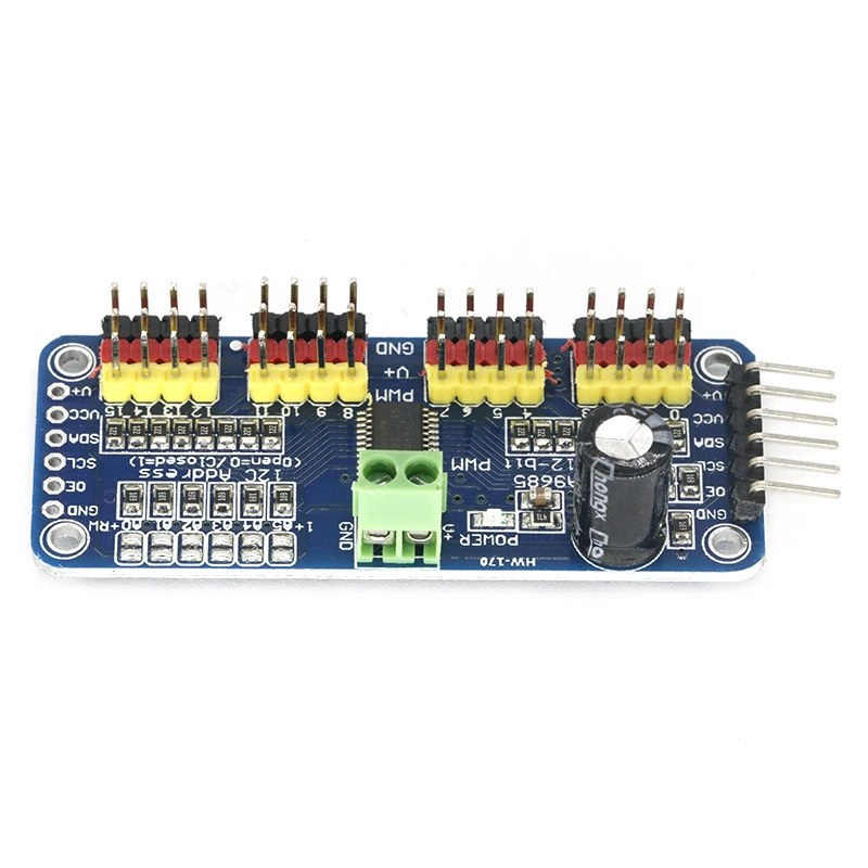 16 низкий PWM сервомотор Driven Driven Робот Контроллер IIC интерфейс драйвер модуля PCA9685