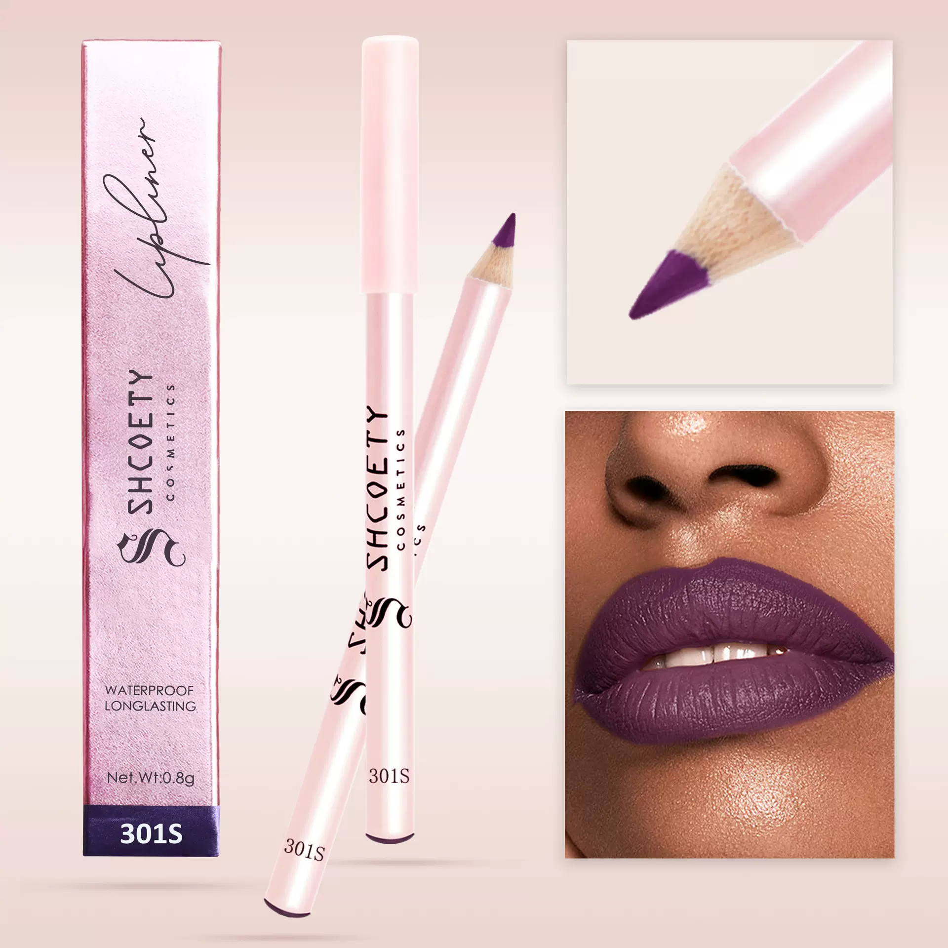 欧美跨境新品12色哑光口红唇笔持久不掉色裸色唇线笔外贸彩妆批发