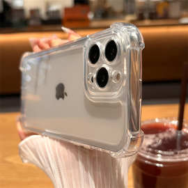 适用iphone18promax手机壳透明四角防摔苹果16新款17高级感15plus