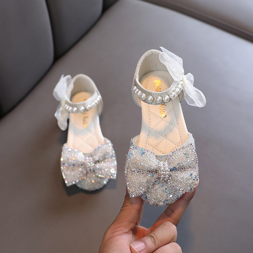 2024 Autumn New Korean Version Princess Girls Student Baby Children's Leather Shoes Trendy Small, Medium and Big Children