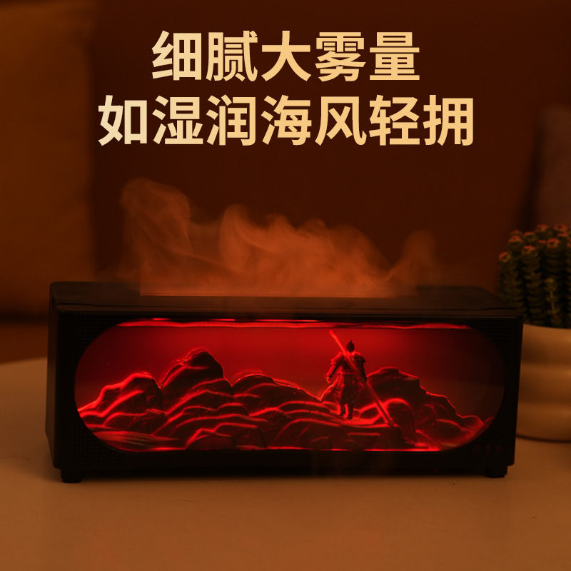 2025新品壁炉仿真火焰香薰机蓝牙音箱家用卧室桌面大雾加湿器礼品|undefined