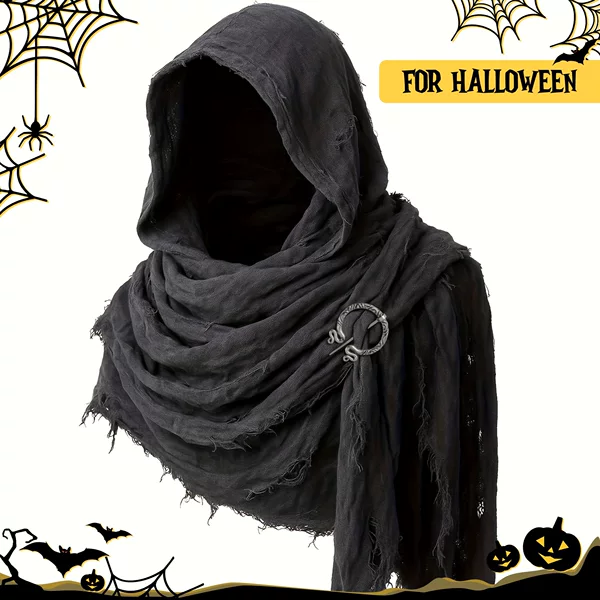 Cross-Border Medieval Renaissance Cloak Costume Viking Shawl Battle-Damaged Scarf Halloween Cosplay Props
