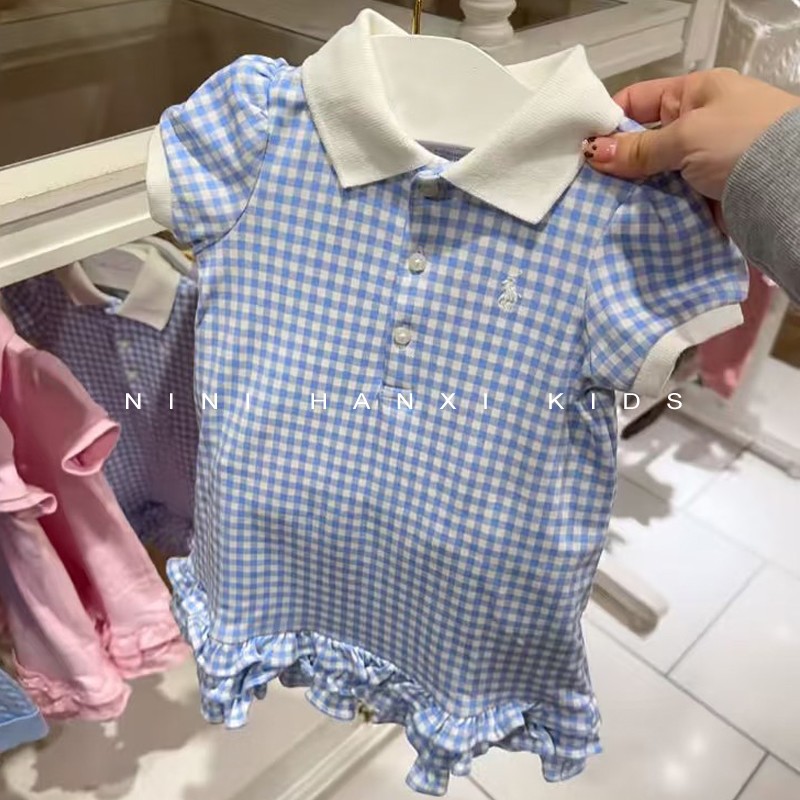 Qianqi ropa infantil para niñas Lange encaje vestido de princesa nueva chica de verano nicho vestido de cuello polo
