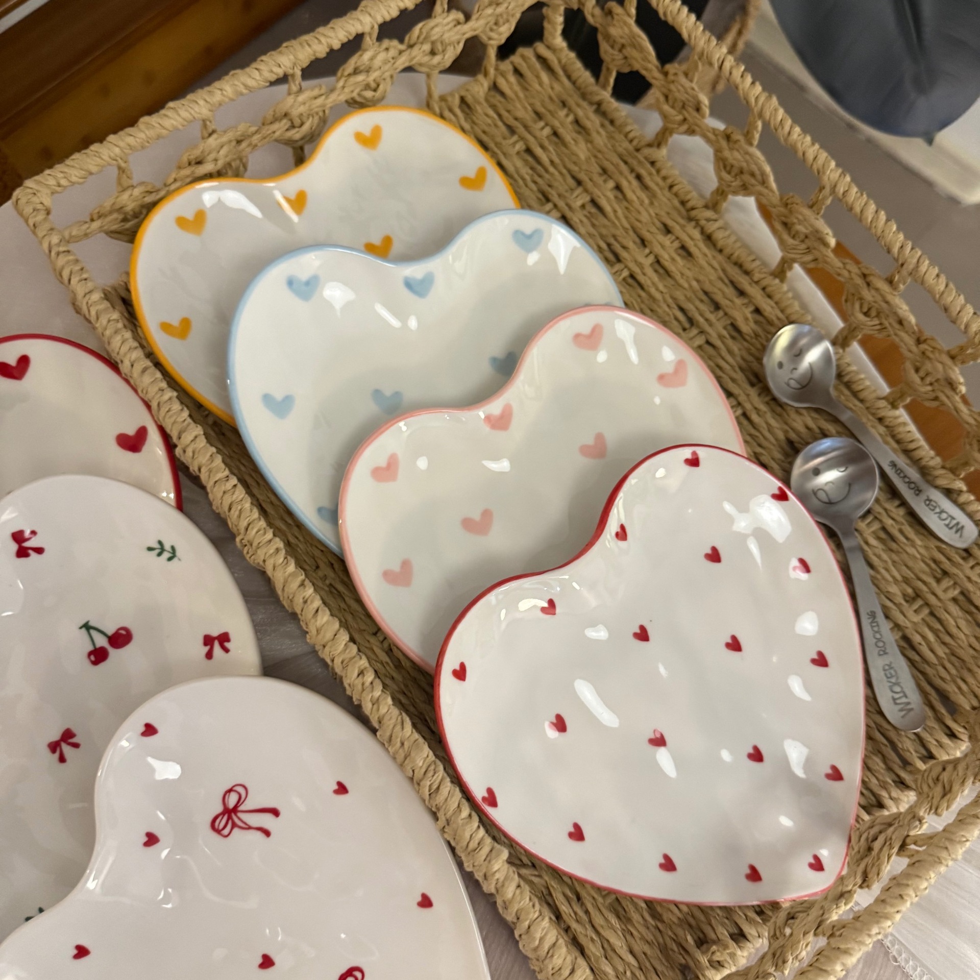 Estilo coreano ins mano mano amor plato de joyería bandeja de almacenamiento amor pintado a mano tazas de cerámica plato
