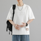 Новая модная дышащая молодежная футболка с короткими рукавами и круглым вырезом со стальным принтом, модная брендовая верхняя одежда для мужчин 2024 года, летняя повседневная и универсальная