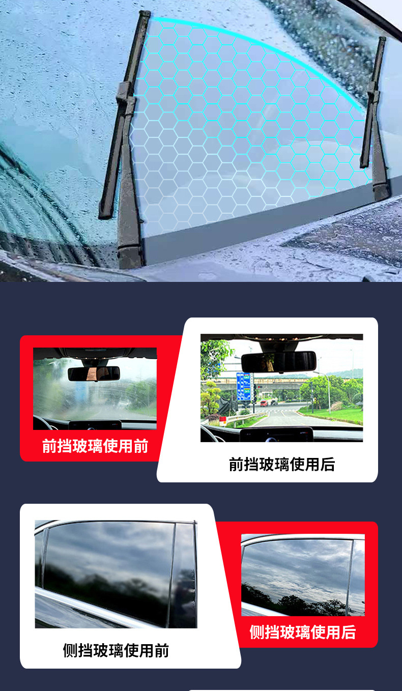 Car Glass Mouse Heavy Oil Film Coating Cleaner Remover Oxide Polishing Milk Degreaser Oil Film Wiper