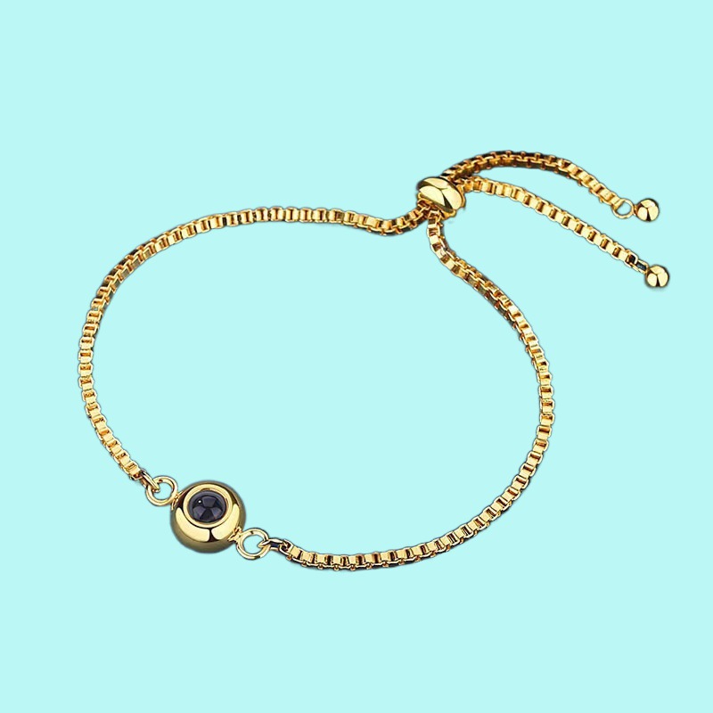 欧美100种语言我爱你纳米微雕投影不锈钢圆形手链订 制文字照片