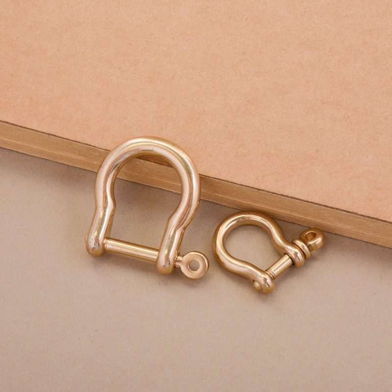 手作り DIY 革アクセサリー真鍮馬蹄バックル D 型銅シャックル純銅真鍮財布バックル銅バッグバックル|undefined