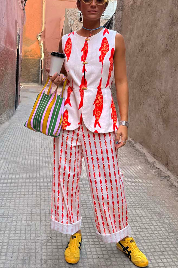 Casual Daily Women's Casual Streetwear Fish Polyester Pant Co-ord Set Pants Sets display picture 4