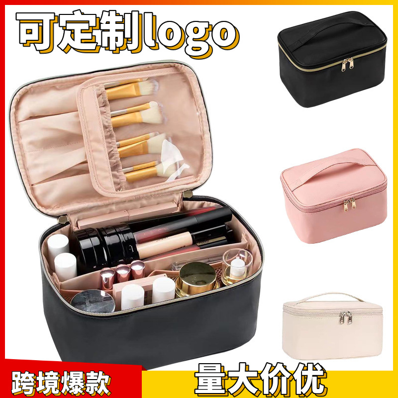 Bolsa de cosméticos de gran capacidad para mujer, neceser portátil de viaje