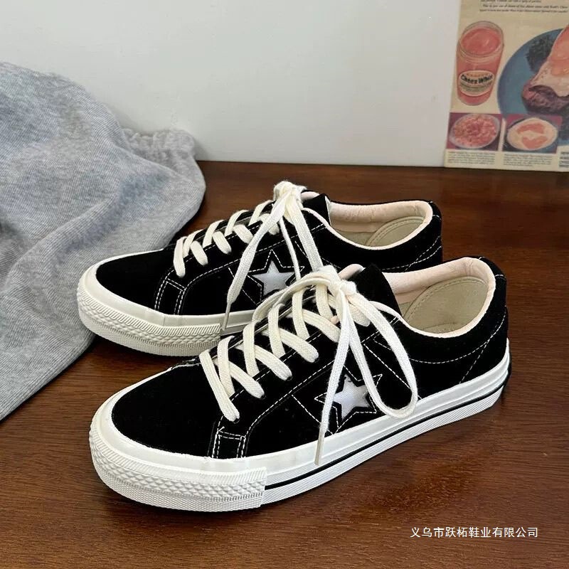 Couple Shoes, Star Canvas Shoes, Men's Korean Style Trendy Casual Shoes, Female Students' Versatile Sneakers, Low-Top Spring Shoes for Men