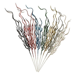 Christmas Decoration 45cm Single Dragon Whiskers Gold Powder Dead Branches Glitter Leaves Christmas Tree Decoration Cuttings Branch Accessories
