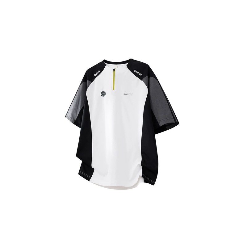 Outdoor Sports Half-Zip Long-Sleeved T-Shirt for Men and Women in Spring and Summer Cycling Badminton Wear Spliced Quick-Drying Couple Sweatshirt t Outdoor Sports Half-Zip Long-Sleeved T-Shirt for Men and Women in Spring and Summer Cycling Badminton Wear Spliced Quick-Drying Couple Sweatshirt t