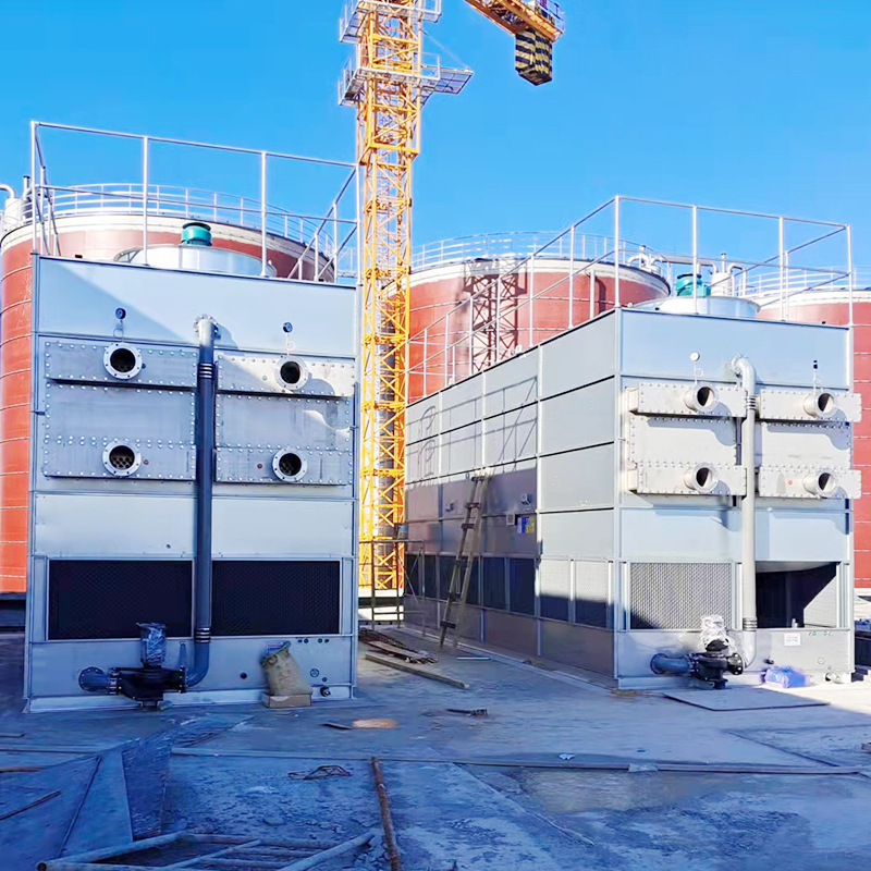 镀铝镁锌板闭式冷却塔不锈钢水塔厂喷淋水蒸发式冷凝塔封闭式换热