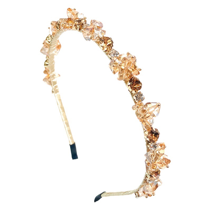 Corea del Sur joyería Dongdaemun cristal rhinestone diadema francés elegante diadema banquete horquilla diadema pelo presionando tocado femenino