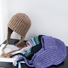 帽子女秋冬季韩版百搭雷锋帽针织毛线帽显脸小保暖护耳帽2023新款