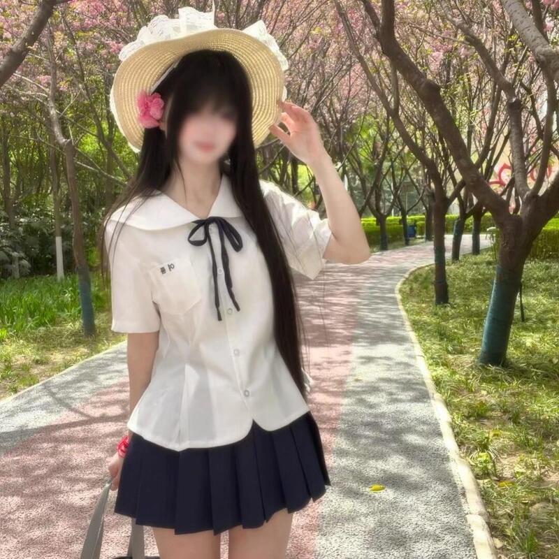 Original Doll Collar Short-Sleeved Suit Jk Shirt Summer New Japanese Style Preppy Uniform Short Skirt Sweet Waist Top Original Doll Collar Short-Sleeved Suit Jk Shirt Summer New Japanese Style Preppy Uniform Short Skirt Sweet Waist Top