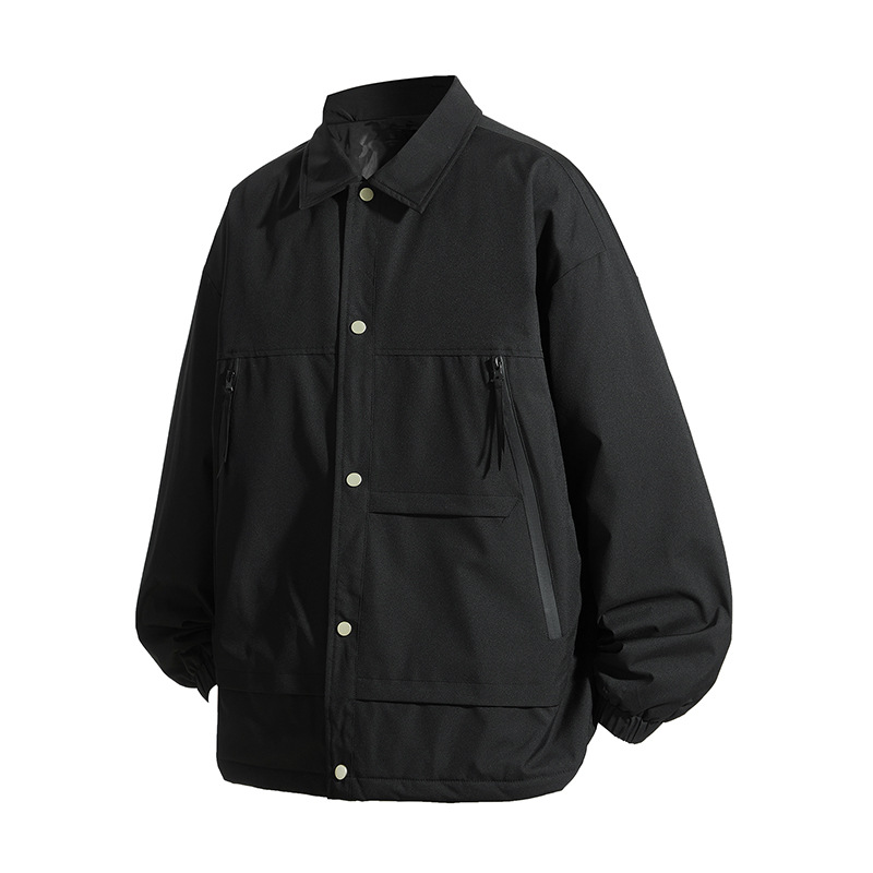 Camisas de trabajo americanas chaqueta de algodón hombre moda de invierno abrigo de goma suelta abrigo de solapa impermeable