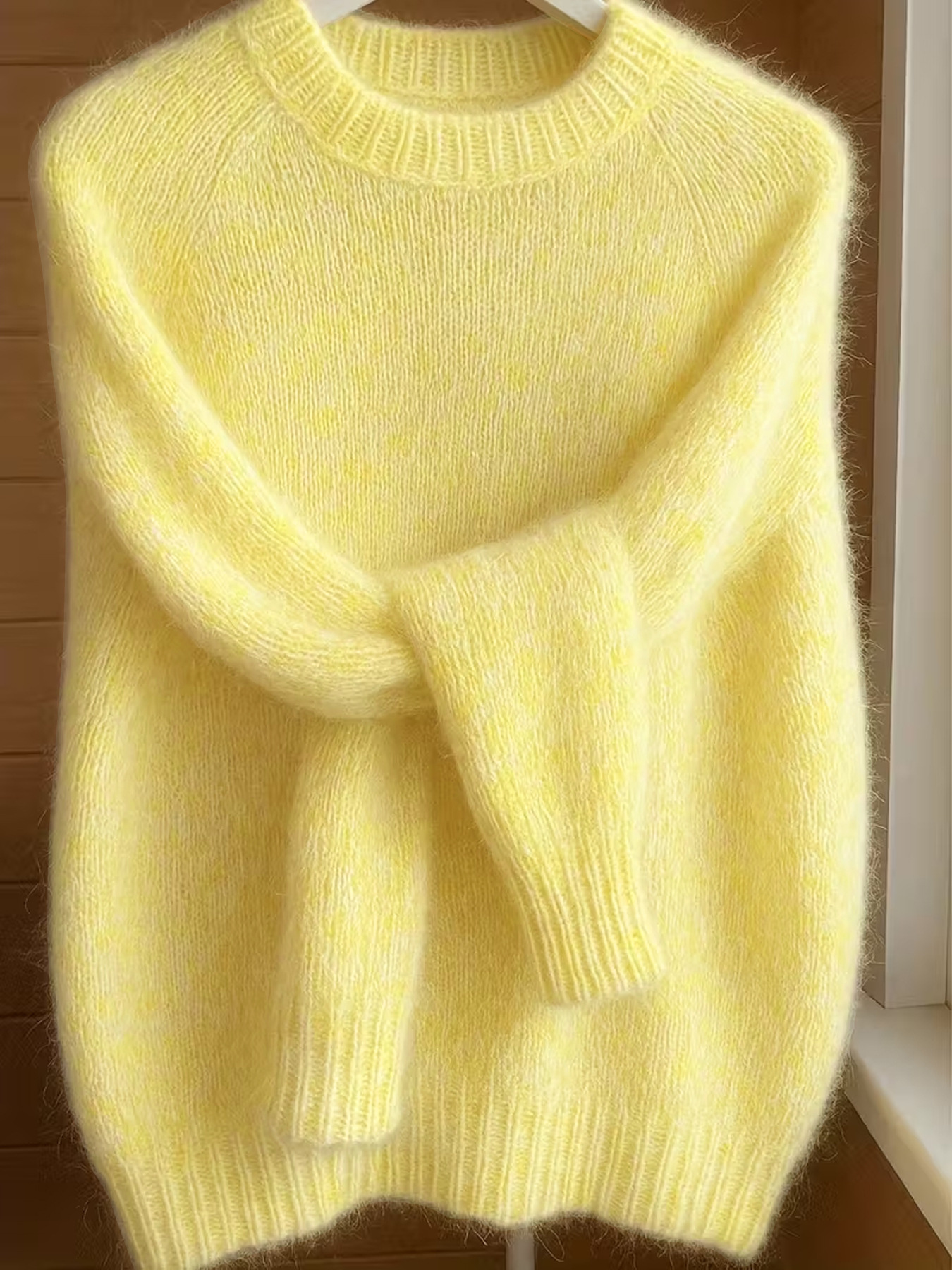Atmospheric retro knitted autumn demi-season sweater