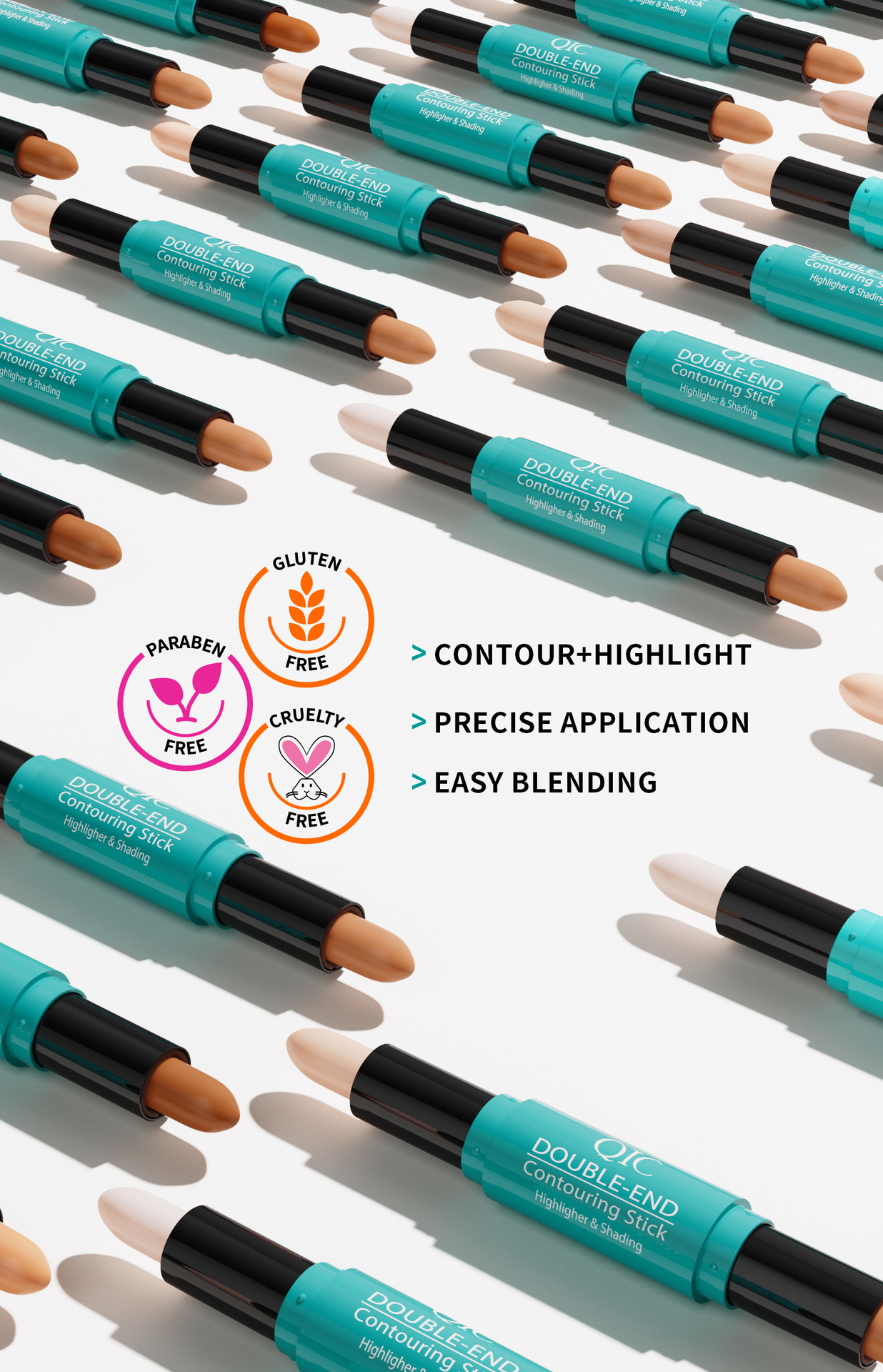Highlighter And Contour Stick For Face Makeup With Dual Tip_voghion.com
