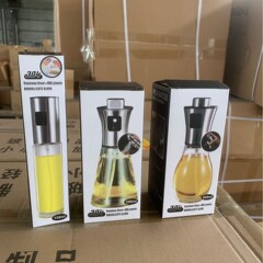 オイルスプレーボトルガラスキッチン家庭用エアフライヤーオイルスプレーボトル食用ステンレス鋼スプレーボトル噴霧オイルタンクノズル