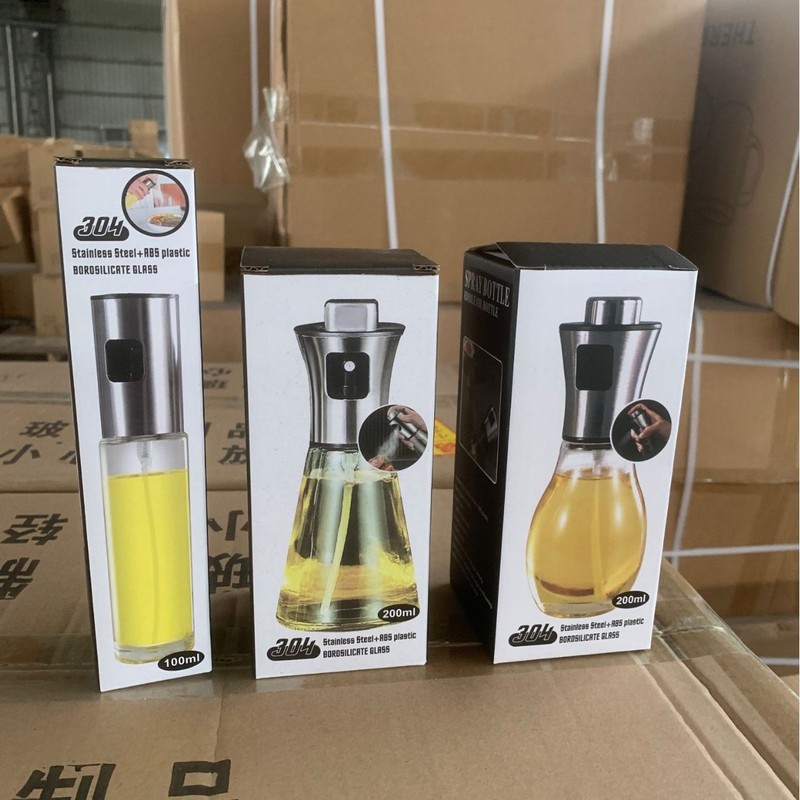 オイルスプレーボトルガラスキッチン家庭用エアフライヤーオイルスプレーボトル食用ステンレス鋼スプレーボトル噴霧オイルタンクノズル|undefined