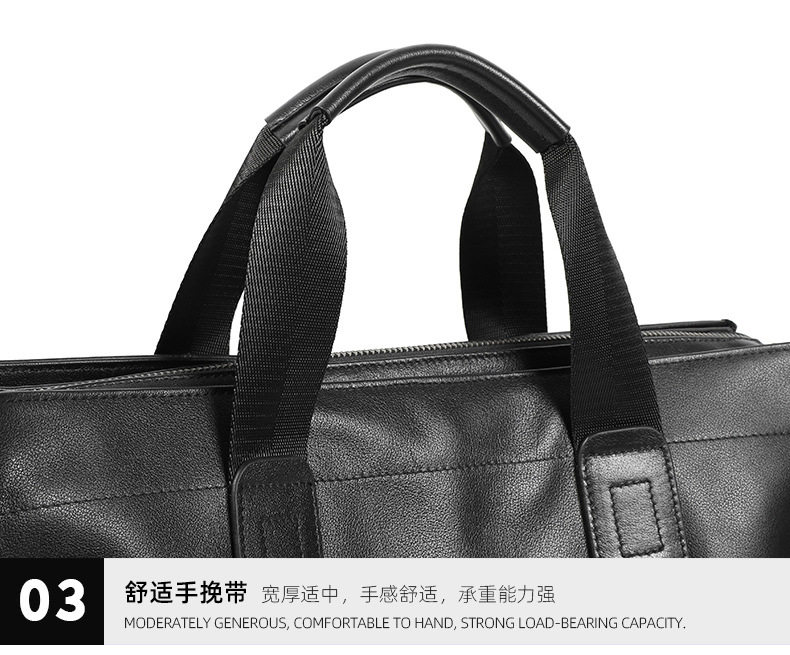 Túi xách tay nam da bò lớp đầu 40×13×29 cm đựng laptop 15.6 inch — Dây kéo dọc màu đen không có túi bên, Dây kéo dọc màu đen có túi bên chi tiết 31