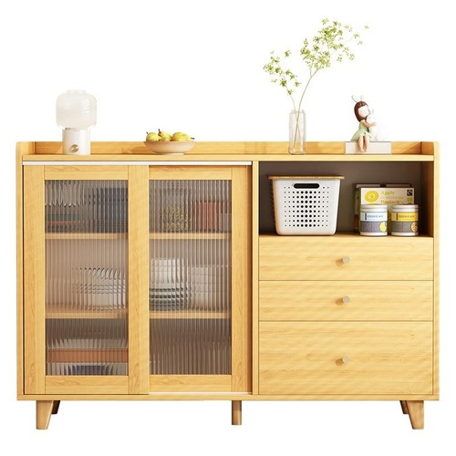 Solid wood sideboard small apartment cabinet storage cabinet kitchen storage cabinet tea cabinet wine cabinet living room Japanese side cabinet