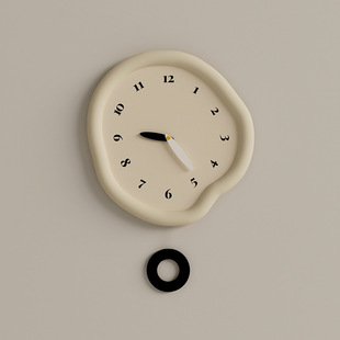 Modern minimalist cream living room style dining room TV hanging wall clock watch wall clock high-end designer new style