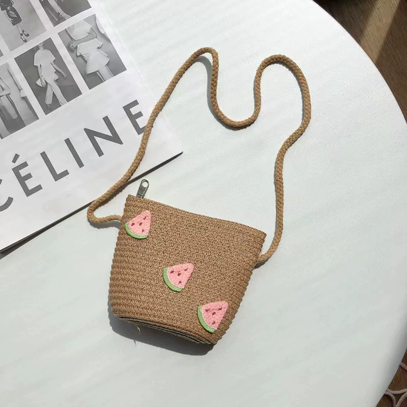 Детская сумка для принцессы, тканый детский ручной цикл сумка handmade, маленькая сумка через плечо с молнией