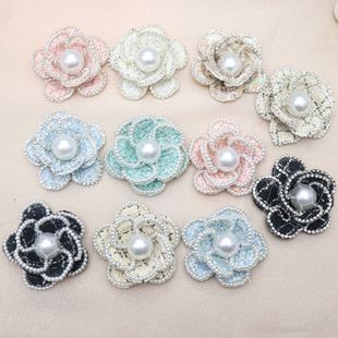 Camellia Pearl Camellia High-End Jewelry Silk Scarf Pin Buckle Rose Light Luxury Brooch Flower Accessories