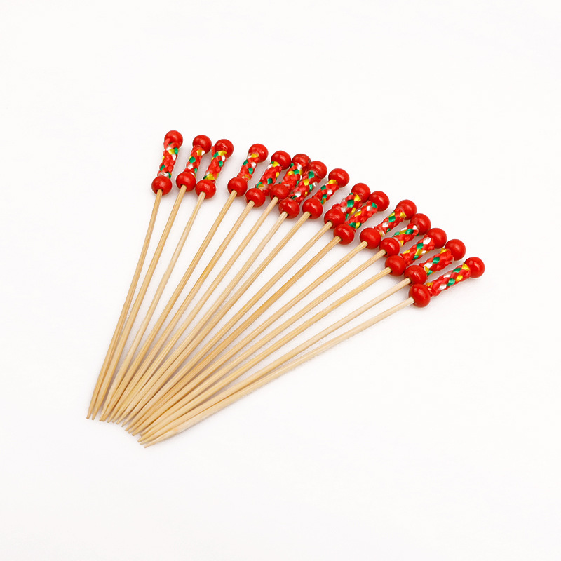 Desechable palo de bambú 12cm cóctel decorativo palo de postre