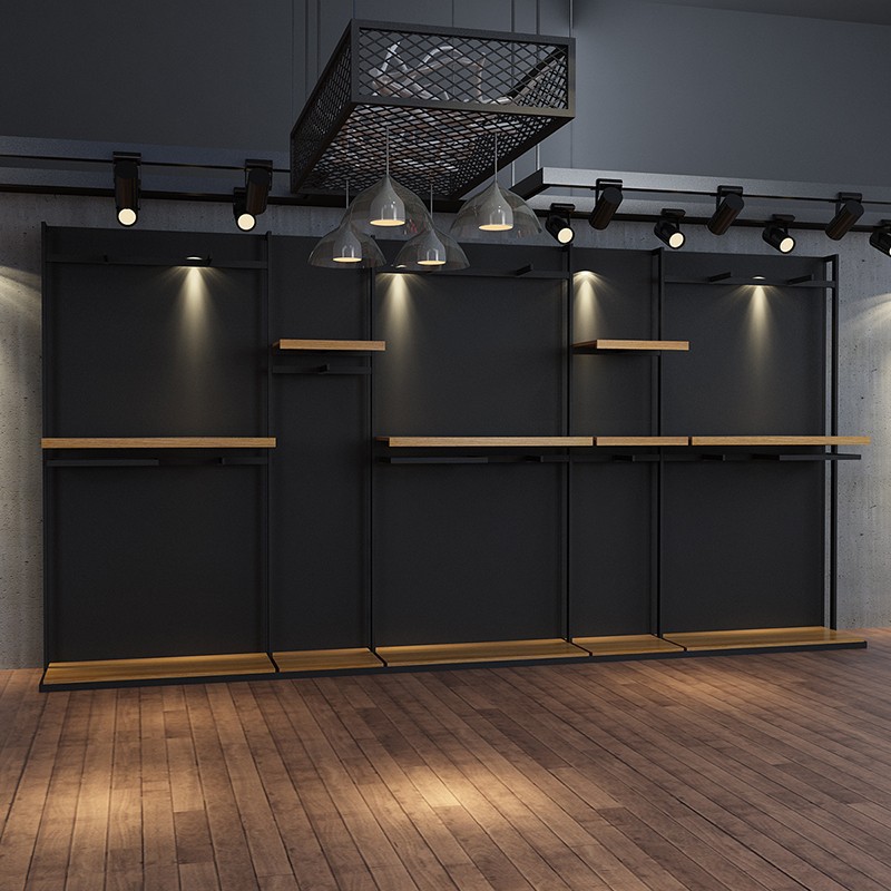 Estante de exhibición especial para tienda de ropa deportiva Estante de exhibición tipo piso Estante de exhibición de ropa para hombres y mujeres Estante de exhibición de percha de ropa