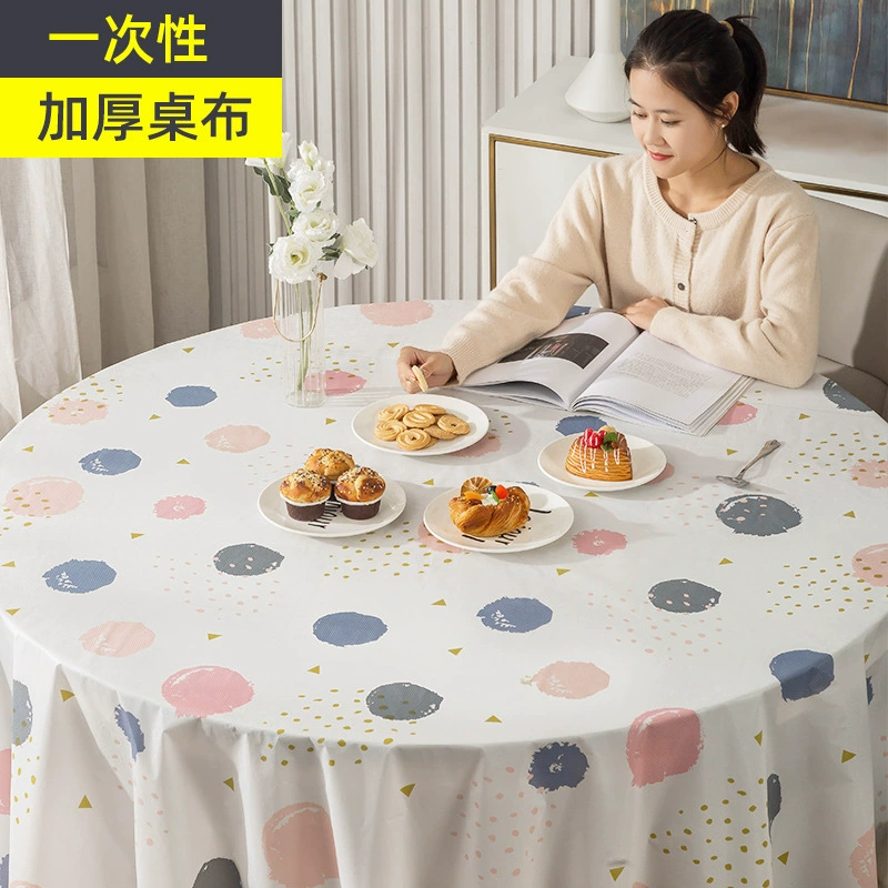 Одноразовые скатерти для пикника банкет в отеле Круглый стол для свадьбы Домашняя утолщение Красная скатерть на вынос квадратная пленка