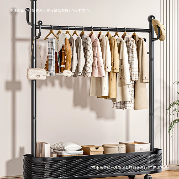 Напольная вешалка для одежды для спальни, простая бытовая вешалка для одежды, легкая роскошь, передвижная сушилка для одежды на балконе гостиной.