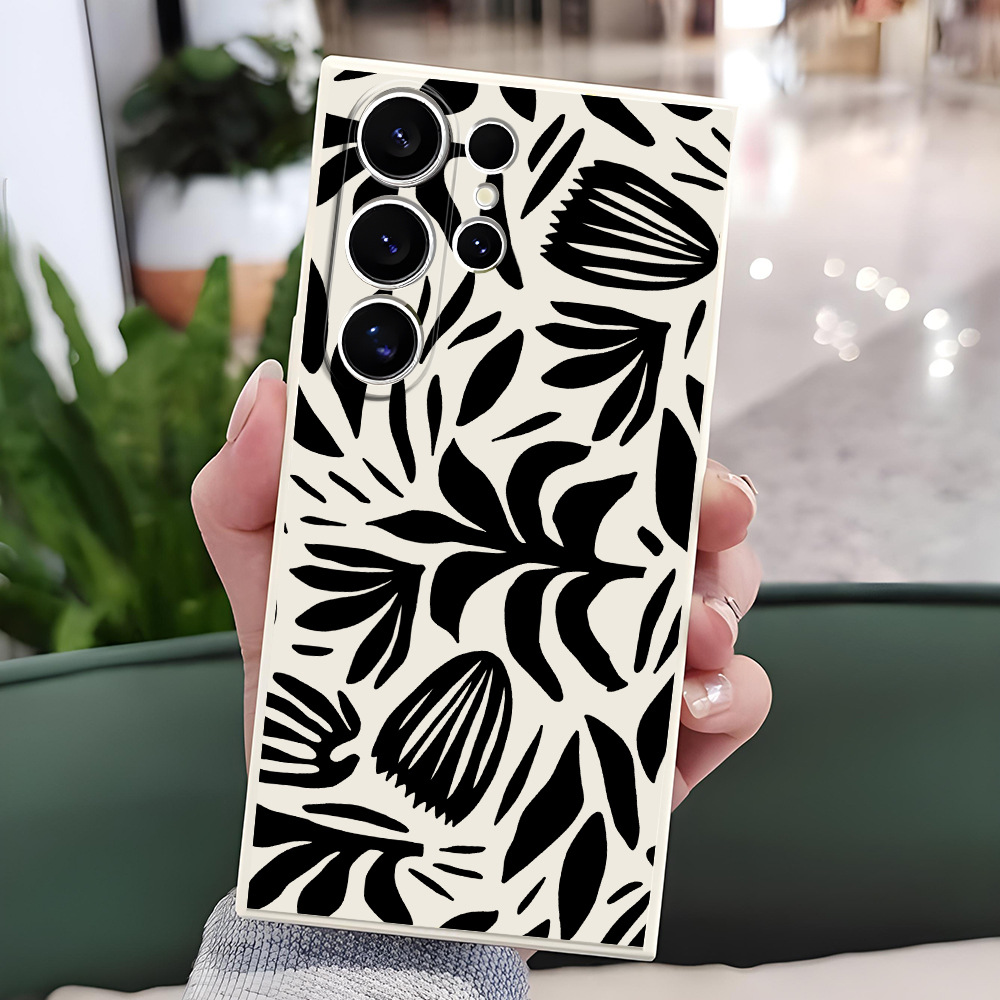 时光印记叶子情侣手机壳适用三星S25plus防摔硅胶保护套S21外贸热