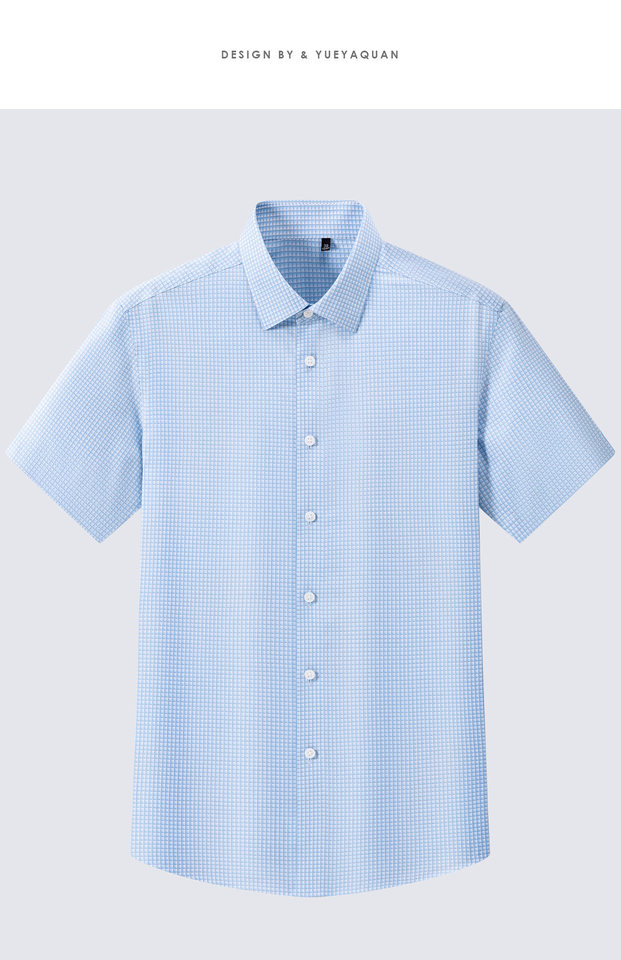 Áo sơ mi nam ngắn tay 100% cotton 230 sợi chống nhăn không cần ủi phong cách công sở — Sọc xám xanh - Áo tay ngắn 203, Trắng - Áo tay ngắn 001, Xanh nhạt - Áo tay ngắn 011, Xanh xám nhạt - Áo tay ngắn 006 chi tiết 23
