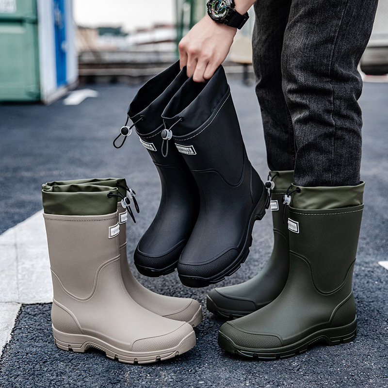 New Men's Rubber Shoes Thick-Soled Wear-Resistant Overshoes for Men and Women Mid-Tube Waterproof Anti-Slip Rain Boots Fishing Construction Site Special Rain Boots New Men's Rubber Shoes Thick-Soled Wear-Resistant Overshoes for Men and Women Mid-Tube Waterproof Anti-Slip Rain Boots Fishing Construction Site Special Rain Boots