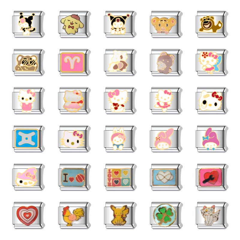 Italian Module Bracelet DIY Free Splicing Hellokitty Pattern Niche Gift for Girlfriend and Best Friend