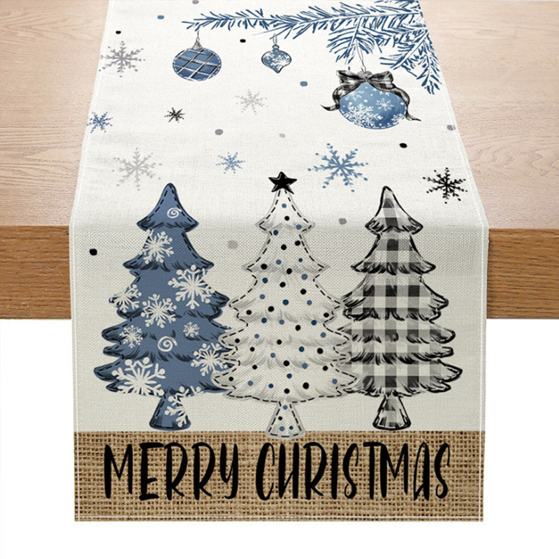 temujit クロスボーダー Amazon 新しいクリスマステーブルフラグ冬クリスマスプリントテーブルマットカスタマイズ可能|undefined