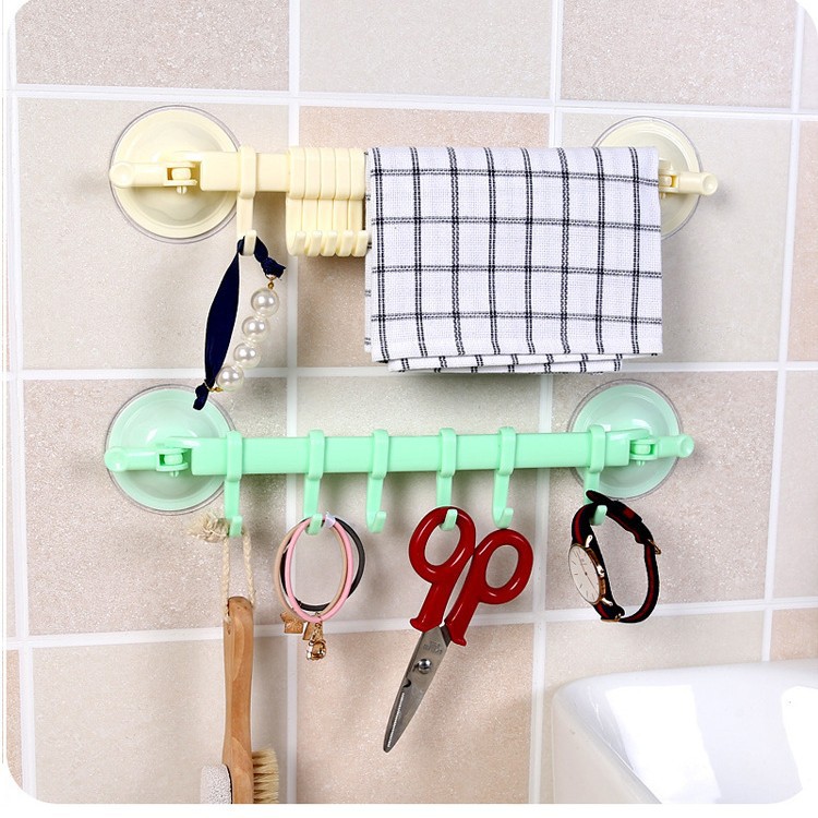 Bloquear ventosa Gancho de 6 piezas cocina baño fila para colgar en la pared Gancho gancho multiusos sin costuras sin clavos gancho de fila para el hogar