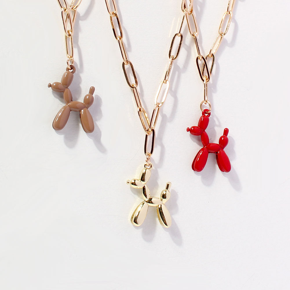 simple style necklace retro personality trend dog pendant hip hop necklace
