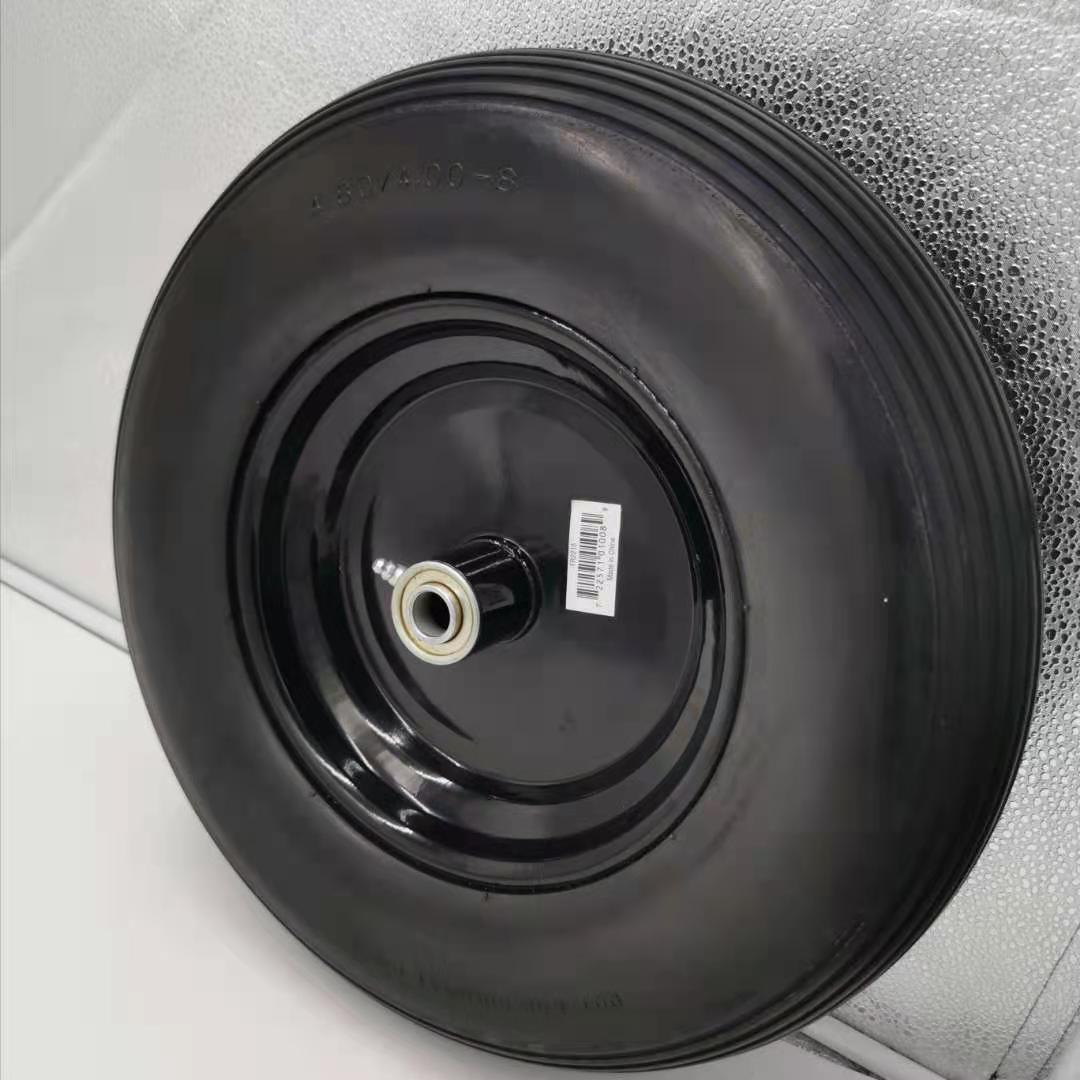 厂家直供16寸PU轮胎4.80/4.00-8发泡轮手推车仓运车板车脚轮批发