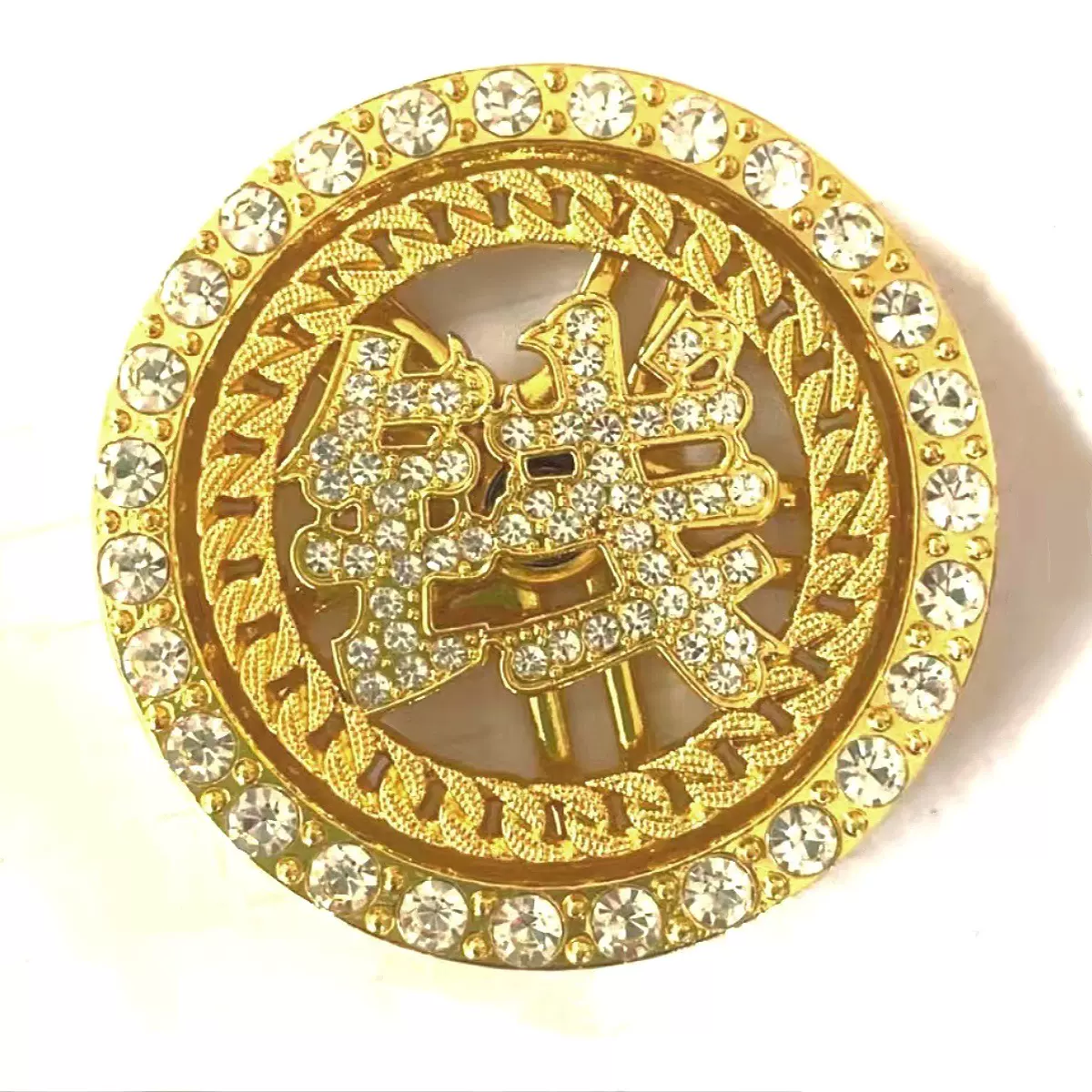 新款镶钻石手机壳装饰背贴 DIY手工创意国潮汉字可旋转手机壳饰品