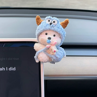 and quirky cartoon plush doll, Car ornaments - no-specifications-traceless-adhesiveblue-hat-west-highland-ornament