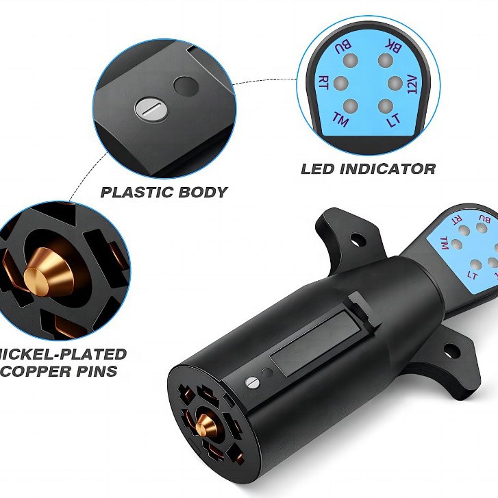 重型7路拖车灯电路连接器测试仪 7针拖车插头测试仪