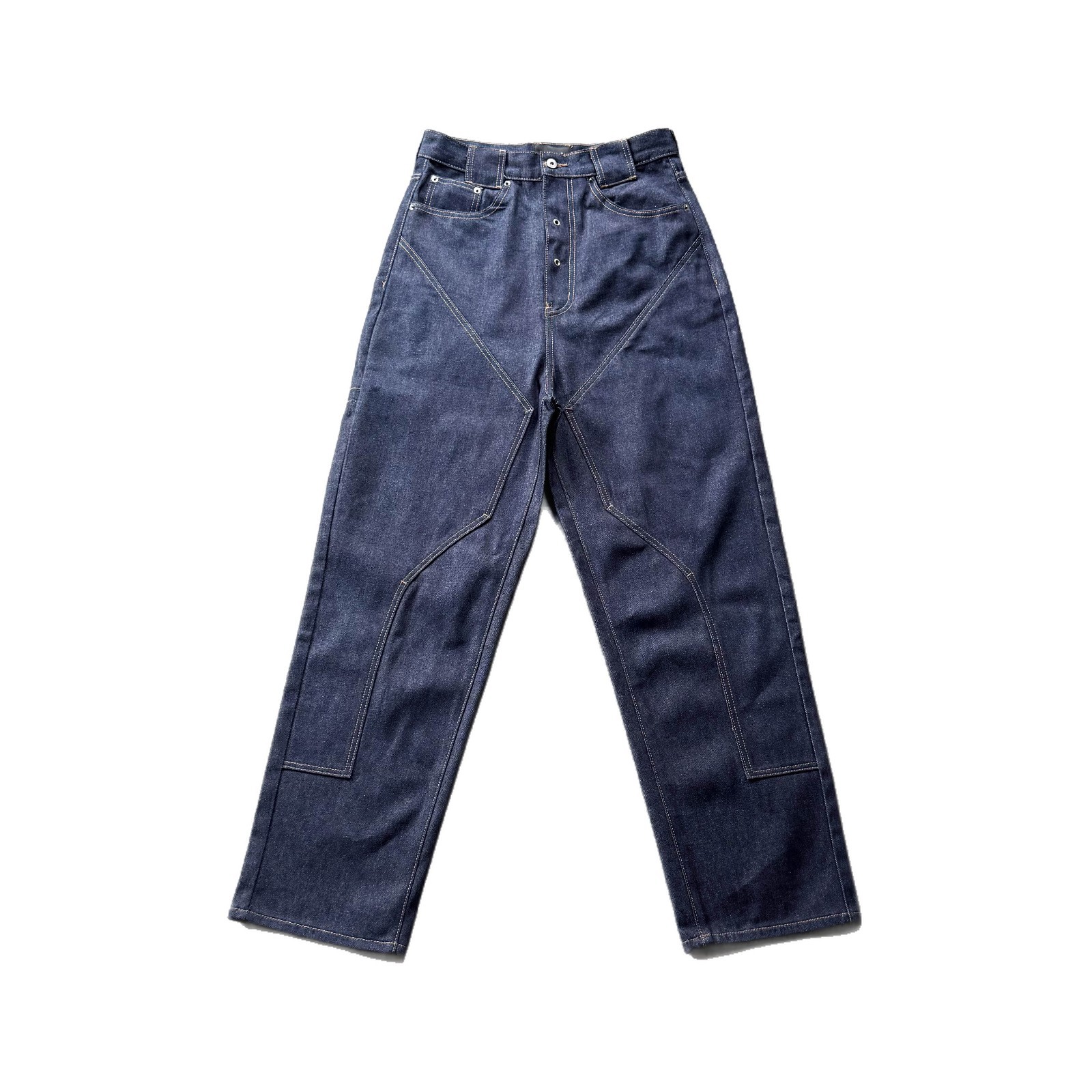 Opium YVL Style Geometric Cut Straight Loose Raw Denim Jeans, getragen von Playboi Carti, für Herren_voghion.com