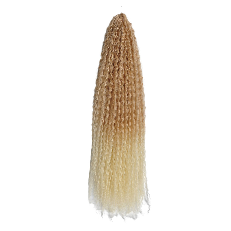 跨境巴西辫子高温丝化纤发钩针发crochet hair非洲辫子细波浪卷发|undefined
